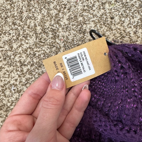 C.C Women’s Purple Knit Beanie - Picture 2 of 3